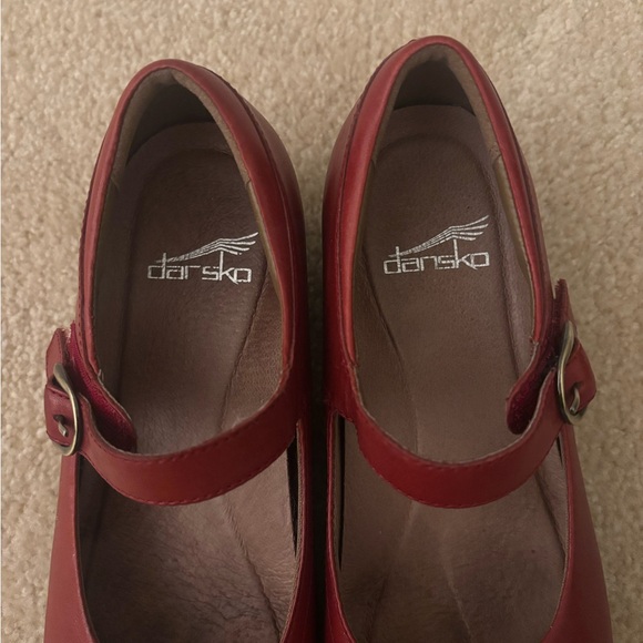 Dansko Women's Red Mary Jane Shoes - Picture 2 of 5